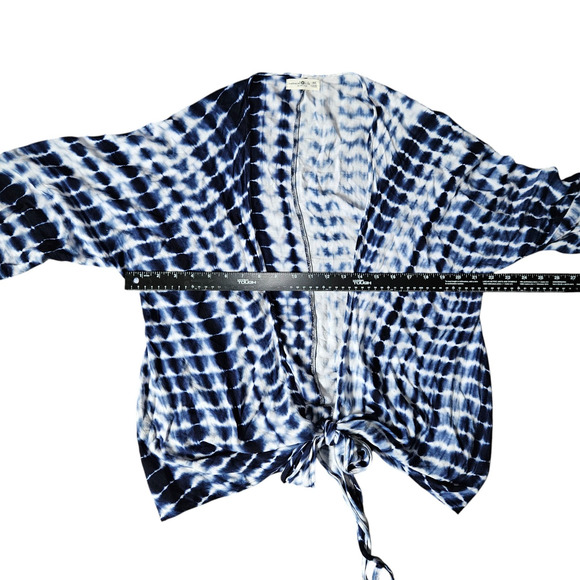 Natural Life Womens OS Tie Dye Beach Coastal Tie Front Kimono Boho Resort Beach - Picture 9 of 14